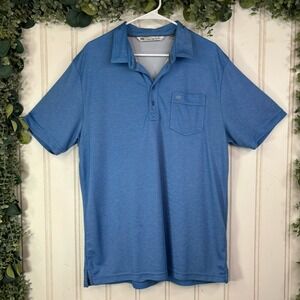 Travis Mathew Mens Blue Polo Shirt XL Short Sleeve Pocket Golf Casual